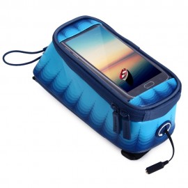 ROSWHEEL 4.8 INCH TOUCH SCREEN BICYCLE FRONT TUBE PHONE BAG HOLDER HANDLEBAR POUCH (DEEP B