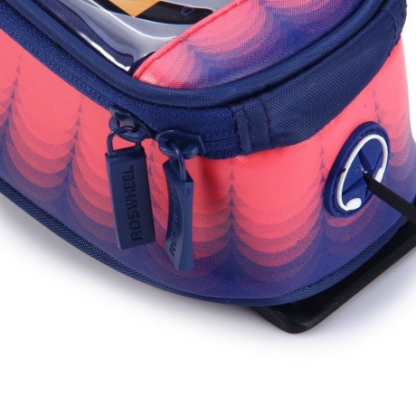 ROSWHEEL 4.8 INCH TOUCH SCREEN BICYCLE FRONT TUBE PHONE BAG HOLDER HANDLEBAR POUCH (BLUE A