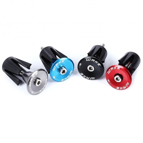WAKE PAIRED MTB BICYCLE CNC ALUMINUM ALLOY HANDLEBAR PLUGS (RED)