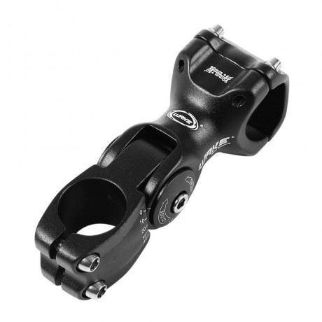 WAKE CYCLING BICYCLE MTB 3D FORGED ALUMINUM ALLOY ADJUSTABLE HANDLEBAR STEM RISER (BLACK, 