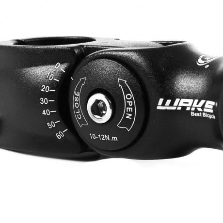 WAKE CYCLING BICYCLE MTB 3D FORGED ALUMINUM ALLOY ADJUSTABLE HANDLEBAR STEM RISER (BLACK, 