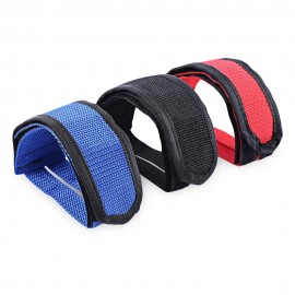 BICYCLE LIGHTWEIGHT ANTI-SLIP DOUBLE ADHESIVE STRAP PEDAL TOE CLIP BELT (BLACK)
