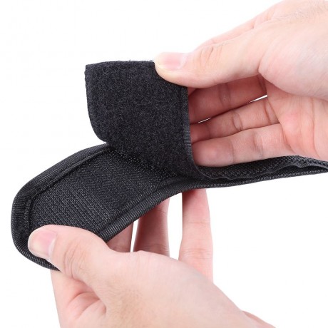 BICYCLE LIGHTWEIGHT ANTI-SLIP DOUBLE ADHESIVE STRAP PEDAL TOE CLIP BELT (BLACK)