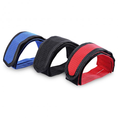 BICYCLE LIGHTWEIGHT ANTI-SLIP DOUBLE ADHESIVE STRAP PEDAL TOE CLIP BELT (BLUE)