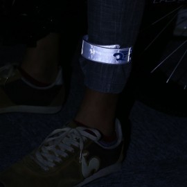 ROBESBON BICYCLE REFLECTIVE TAPE BIND PANT LEG BAND NIGHT WARNING STRAP (SILVER)