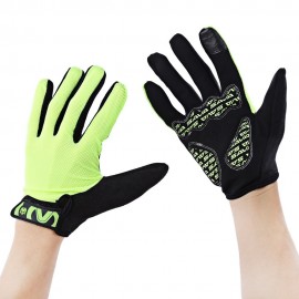 SAVA PAIRED SHOCK-ABSORBING FOAM PAD FULL FINGER BIKE GLOVE (GREEN, SIZE S/M/L/XL)