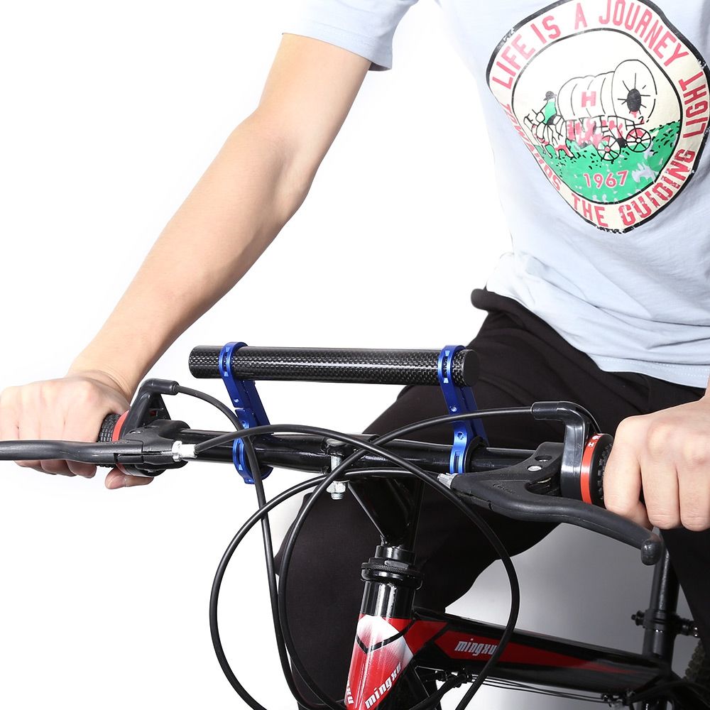 20CM OUTDOOR LAMP BICYCLE COMPUTER FLASHLIGHT DOUBLE HANDLEBAR EXTENDER HOLDER (BLUE)