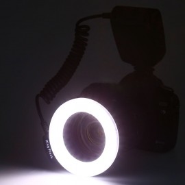 RF550 MACRO LED RING FLASH WITH LCD DISPLAY POWER CONTROL FOR CANON NIKON DSLR CAMERAS (BL