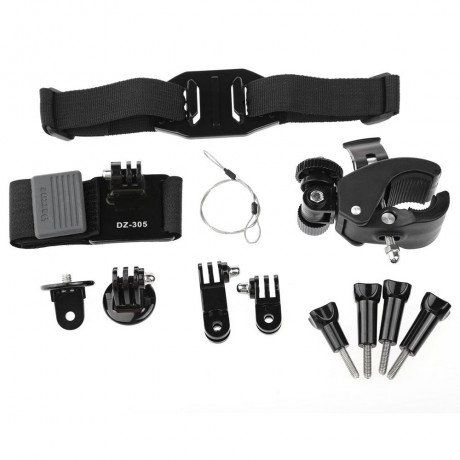 ORIGINAL DAZZNE KT-106 UNIVERSAL ACTION CAMERA RIDING CYCLING ACCESSORY KIT WITH STORAGE B