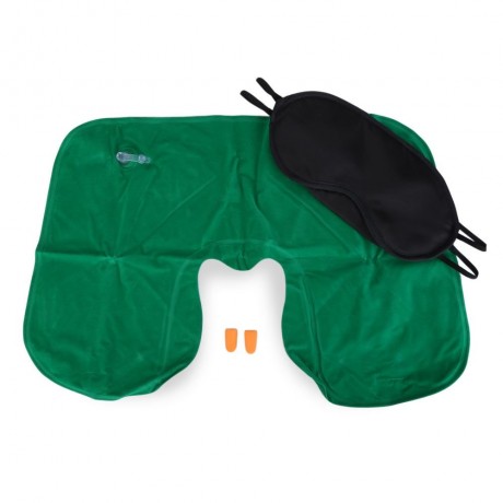 3PCS ESSENTIAL MULTIFUNCTION INFLATABLE PILLOW EYESHADE (GREEN)