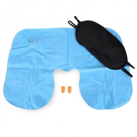 3PCS ESSENTIAL MULTIFUNCTION INFLATABLE PILLOW EYESHADE (AZURE)