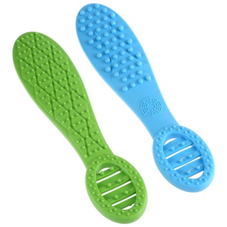 TPE HEALTH SCRAPING MERIDIAN BEATER MASSAGE STICK HAMMER GRIP TOOL FITNESS REGIMEN (GREEN)