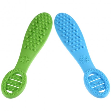 TPE HEALTH SCRAPING MERIDIAN BEATER MASSAGE STICK HAMMER GRIP TOOL FITNESS REGIMEN (GREEN)