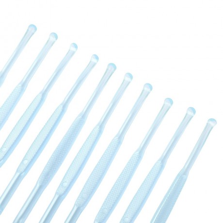 10PCS PLASTIC TWO ENDS REMOVER CLEANER CARE TOOL EARPICK (BLUE)