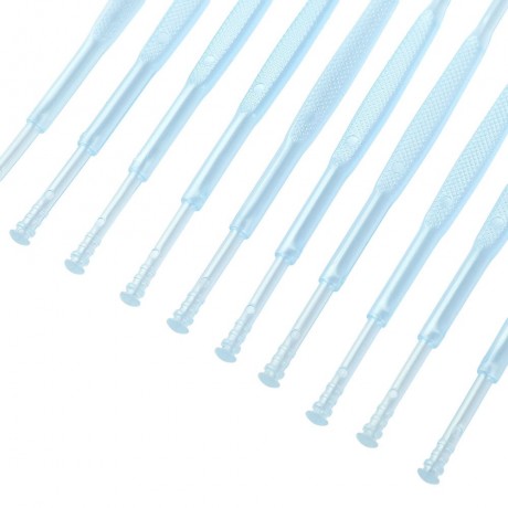 10PCS PLASTIC TWO ENDS REMOVER CLEANER CARE TOOL EARPICK (BLUE)