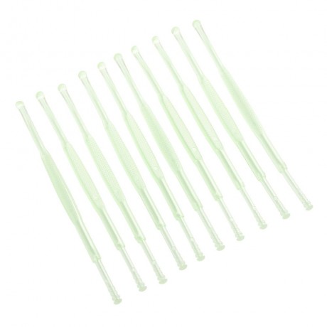 10PCS PLASTIC TWO ENDS REMOVER CLEANER CARE TOOL EARPICK (GREEN)