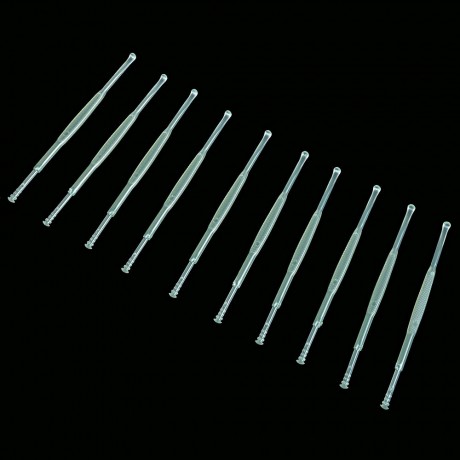 10PCS PLASTIC TWO ENDS REMOVER CLEANER CARE TOOL EARPICK (GREEN)