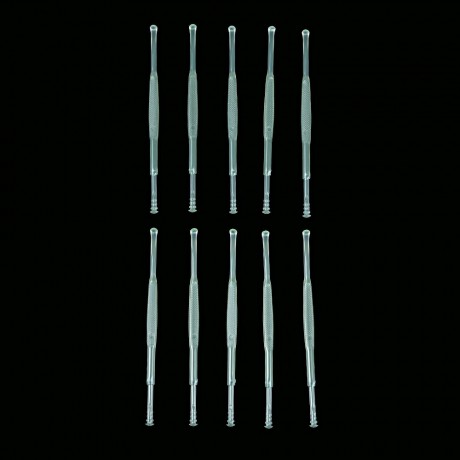 10PCS PLASTIC TWO ENDS REMOVER CLEANER CARE TOOL EARPICK (GREEN)