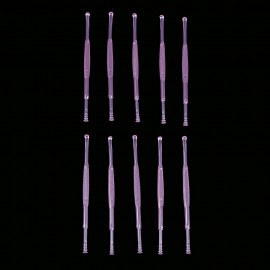10PCS PLASTIC TWO ENDS REMOVER CLEANER CARE TOOL EARPICK (PINK)