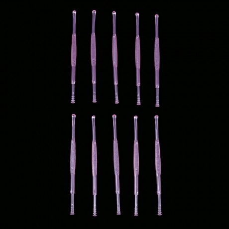 10PCS PLASTIC TWO ENDS REMOVER CLEANER CARE TOOL EARPICK (PINK)