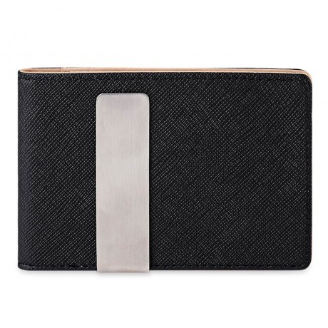 OPEN HORIZONTAL PU LEATHER SHORT HARD MONEY CLIP FOR MEN WOMEN (COFFEE)