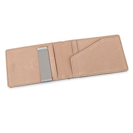 OPEN HORIZONTAL PU LEATHER SHORT HARD MONEY CLIP FOR MEN WOMEN (COFFEE)