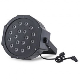 2PCS 18W LED RGB STAGE PAR LIGHT WITH DMX-512 CONTROL FOR DISCO DJ (BLACK)
