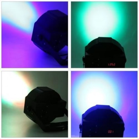 2PCS 18W LED RGB STAGE PAR LIGHT WITH DMX-512 CONTROL FOR DISCO DJ (BLACK)