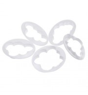 5PCS PORTABLE CAKE BISCUIT DECORATING FONDANT TOOL MOLD MODEL (WHITE)