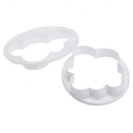 5PCS PORTABLE CAKE BISCUIT DECORATING FONDANT TOOL MOLD MODEL (WHITE)