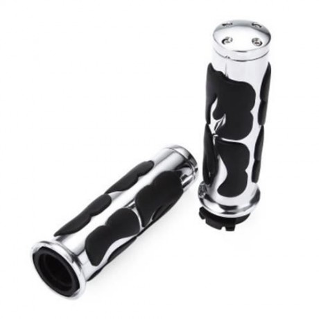 2PCS UNIVERSAL MOTORCYCLE HANDLEBAR HAND GRIP ALUMINIUM ALLOY MOTORBIKE COMFORT RUBBER PRO
