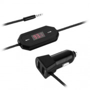 F43 STEREO HANDS-FREE CALL AUDIO FM TRANSMITTER LED DISPLAY DUAL USB CAR CHARGER