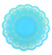 SILICONE LACE FLOWER CUP COASTER PAD NONSLIP CUSHION PLACEMENT (BLUE)