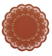SILICONE LACE FLOWER CUP COASTER PAD NONSLIP CUSHION PLACEMENT (COFFEE)
