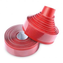 LIGHTWEIGHT HANDLEBAR TAPE WITH BAR PLUG CARBON FIBER BELT STRAP (RED)
