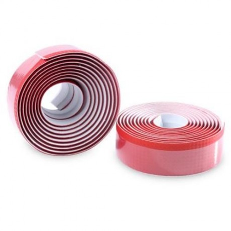 LIGHTWEIGHT HANDLEBAR TAPE WITH BAR PLUG CARBON FIBER BELT STRAP (RED)