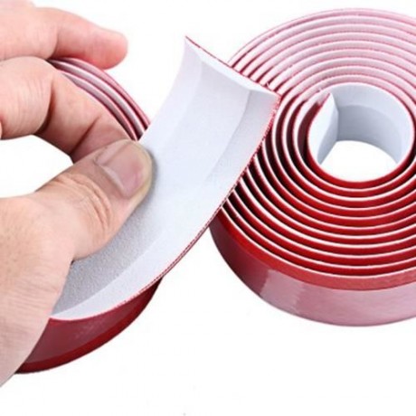 LIGHTWEIGHT HANDLEBAR TAPE WITH BAR PLUG CARBON FIBER BELT STRAP (RED)