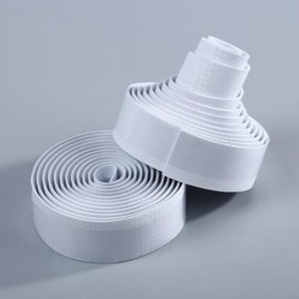 LIGHTWEIGHT HANDLEBAR TAPE WITH BAR PLUG CARBON FIBER BELT STRAP (WHITE)