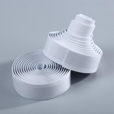 LIGHTWEIGHT HANDLEBAR TAPE WITH BAR PLUG CARBON FIBER BELT STRAP (WHITE)