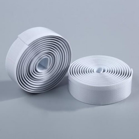 LIGHTWEIGHT HANDLEBAR TAPE WITH BAR PLUG CARBON FIBER BELT STRAP (WHITE)