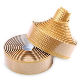 LIGHTWEIGHT HANDLEBAR TAPE WITH BAR PLUG CARBON FIBER BELT STRAP (GOLDEN)