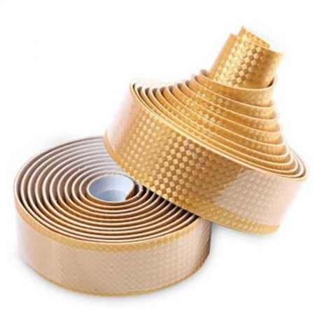 LIGHTWEIGHT HANDLEBAR TAPE WITH BAR PLUG CARBON FIBER BELT STRAP (GOLDEN)