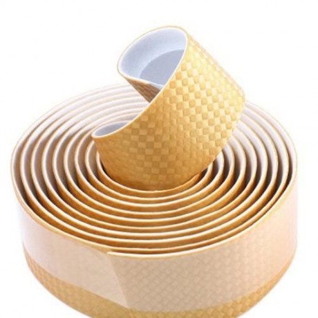 LIGHTWEIGHT HANDLEBAR TAPE WITH BAR PLUG CARBON FIBER BELT STRAP (GOLDEN)