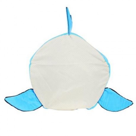 NOVELTY SOFT SHARK MOUTH SHAPE DOGHOUSE PET SLEEPING BED WITH REMOVABLE CUSHION (BLUE)