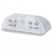 4 LEDS PIR INFRARED AUTO SENSOR KEYHOLE LIGHT WIRELESS MOTION DETECTION LAMP (SILVER)