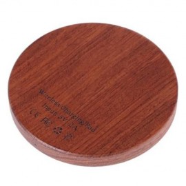 WT - 510 QI WIRELESS CHARGER TRANSMITTER WOODEN PAD ROUND LAUNCHER WITH INDICATOR LIGHT (B