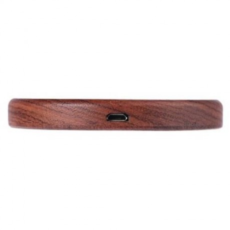 WT - 510 QI WIRELESS CHARGER TRANSMITTER WOODEN PAD ROUND LAUNCHER WITH INDICATOR LIGHT (B