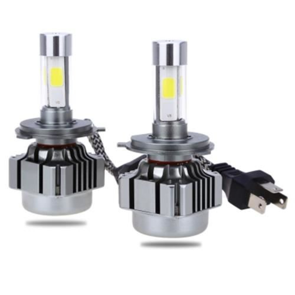 2PCS 6000K COB H4 CAR LED HEADLIGHT VEHICLE CONVERSION BULB 40W 4000LM