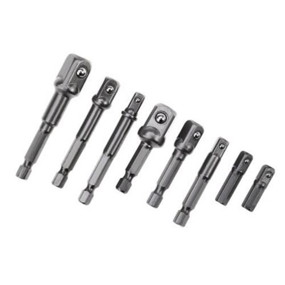 8 SIZES CHROME VANADIUM STEEL SOCKET ADAPTER POWER HEX SHANK SET EXTENSION DRILL BITS (SIL 8 SIZES CHROME VANADIUM STEEL SOCKET ADAPTER POWER HEX SHANK SET EXTENSION DRILL BITS (SIL