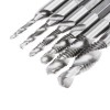 6PCS HSS INCH HEX SHANK COMBINATION DRILL BITS TAP COUNTERSINK SET (SILVER)